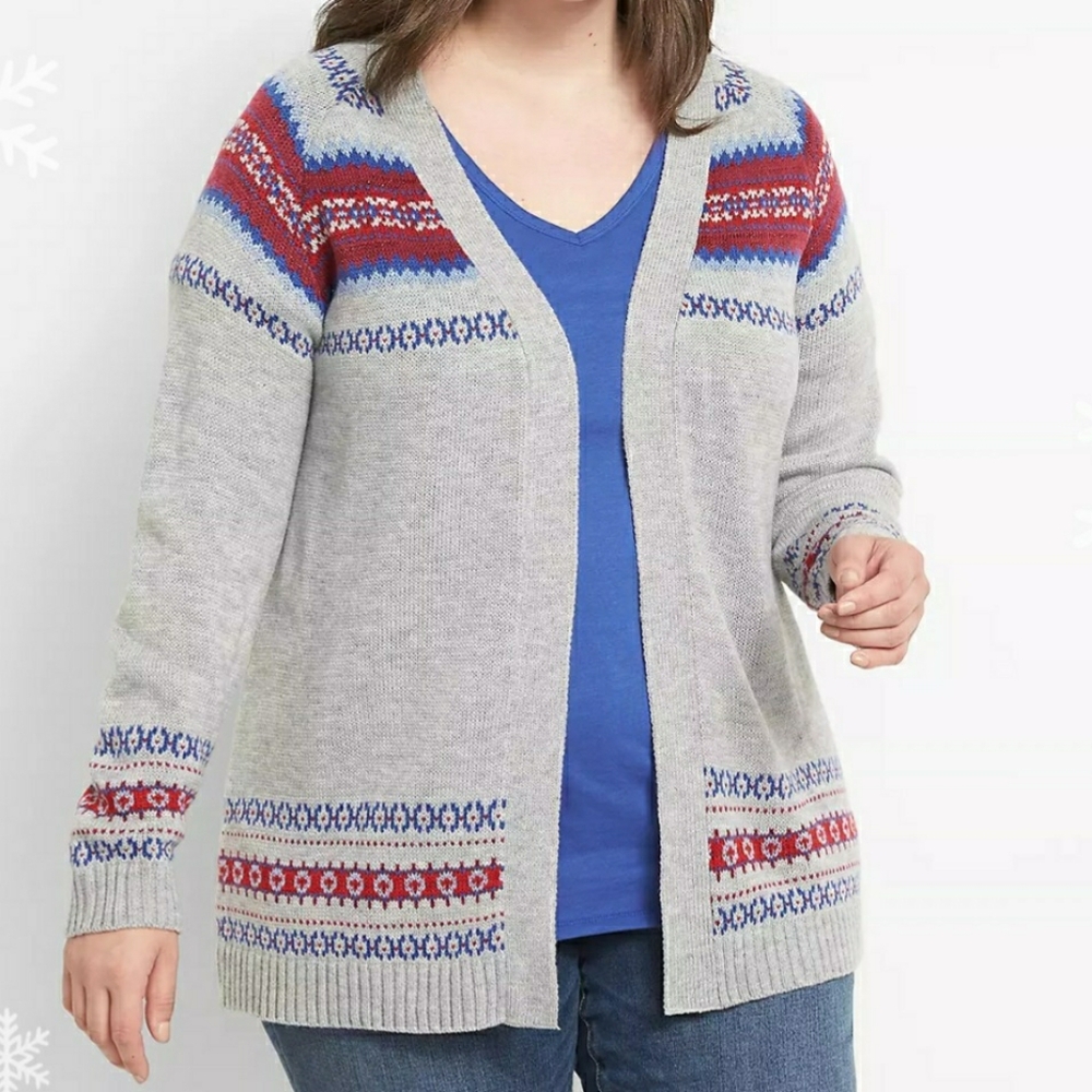 Lane Bryant Fair Isle Cardigan Size 26/28